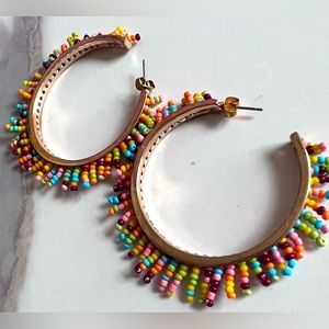 Multicolored large hoop earrings